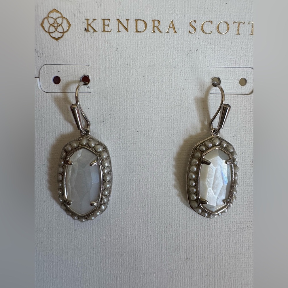 Kendra Scott Lee Silver & Pearl Beaded Earrings
